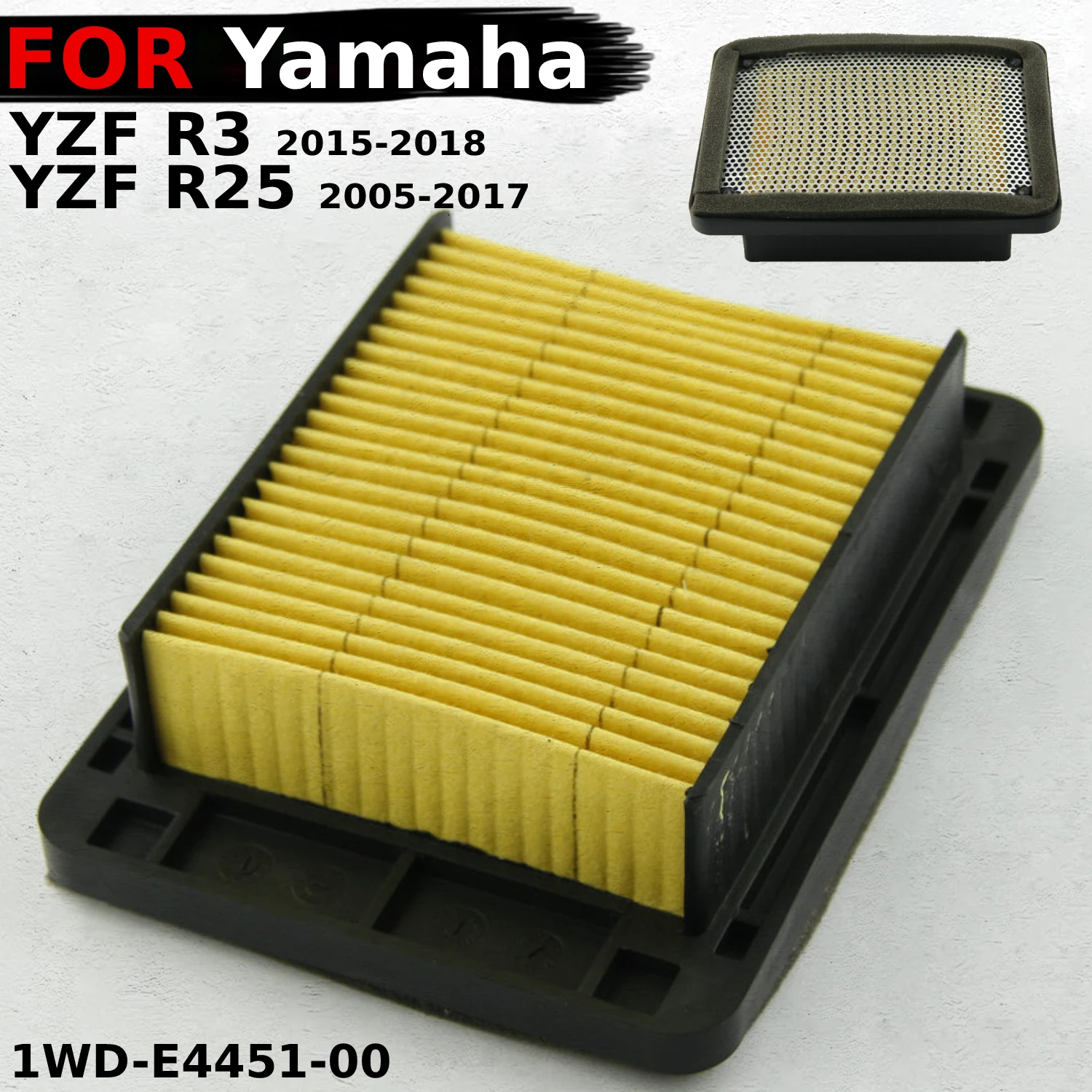 

Motorcycle Air Filter Intake Air Cleaner Element Accessories For Yamaha YZF R3 R25 For yamaha r3 air filter Parts 1WD-E4451-00