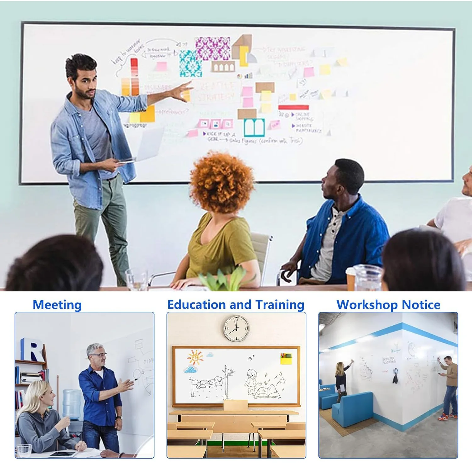 لمستخدم ae200568 لاصق لاصق على اللوحة البيضاء، 72*38 بوصة 2 قطعة للجدار، #3