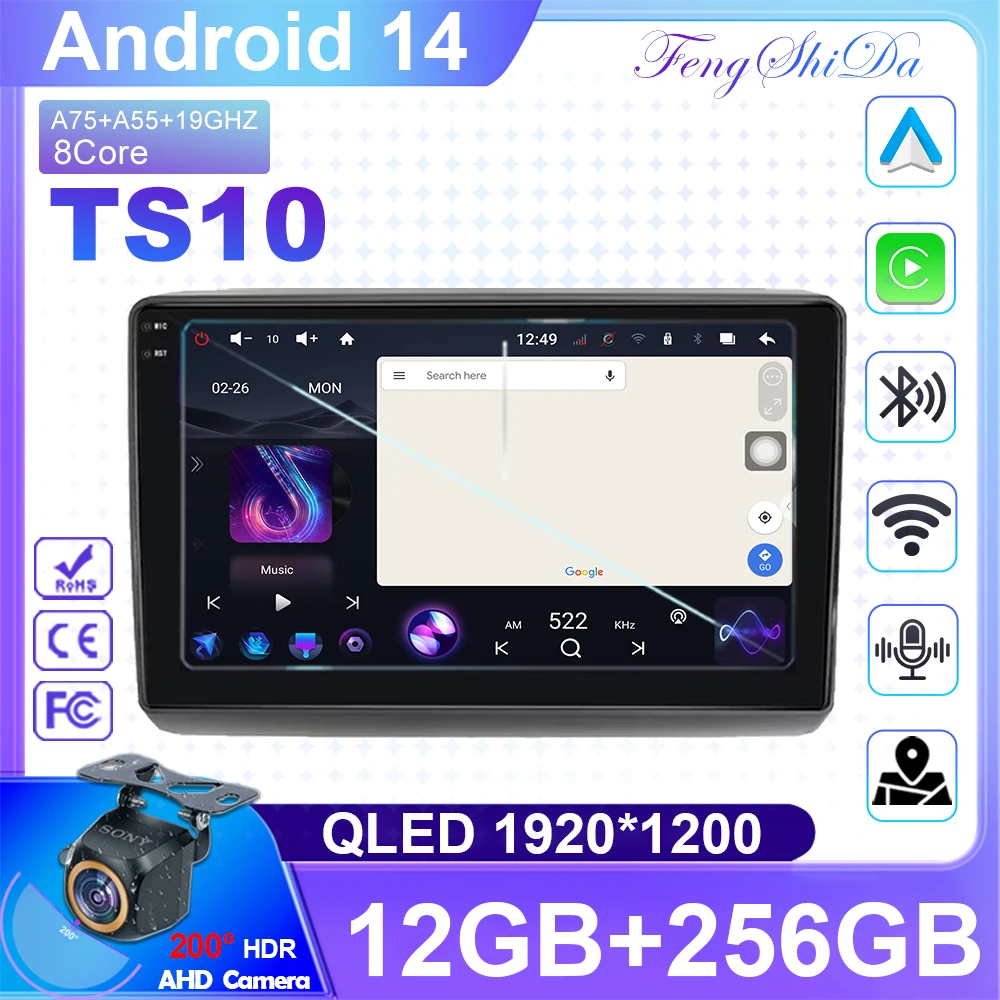 

For Fiat Ducato Peugeot Boxer Citroen Jumper 2006-2022 2K QLED Android Car Radio Android 14 Multimedia stereo Player GPS CarPlay