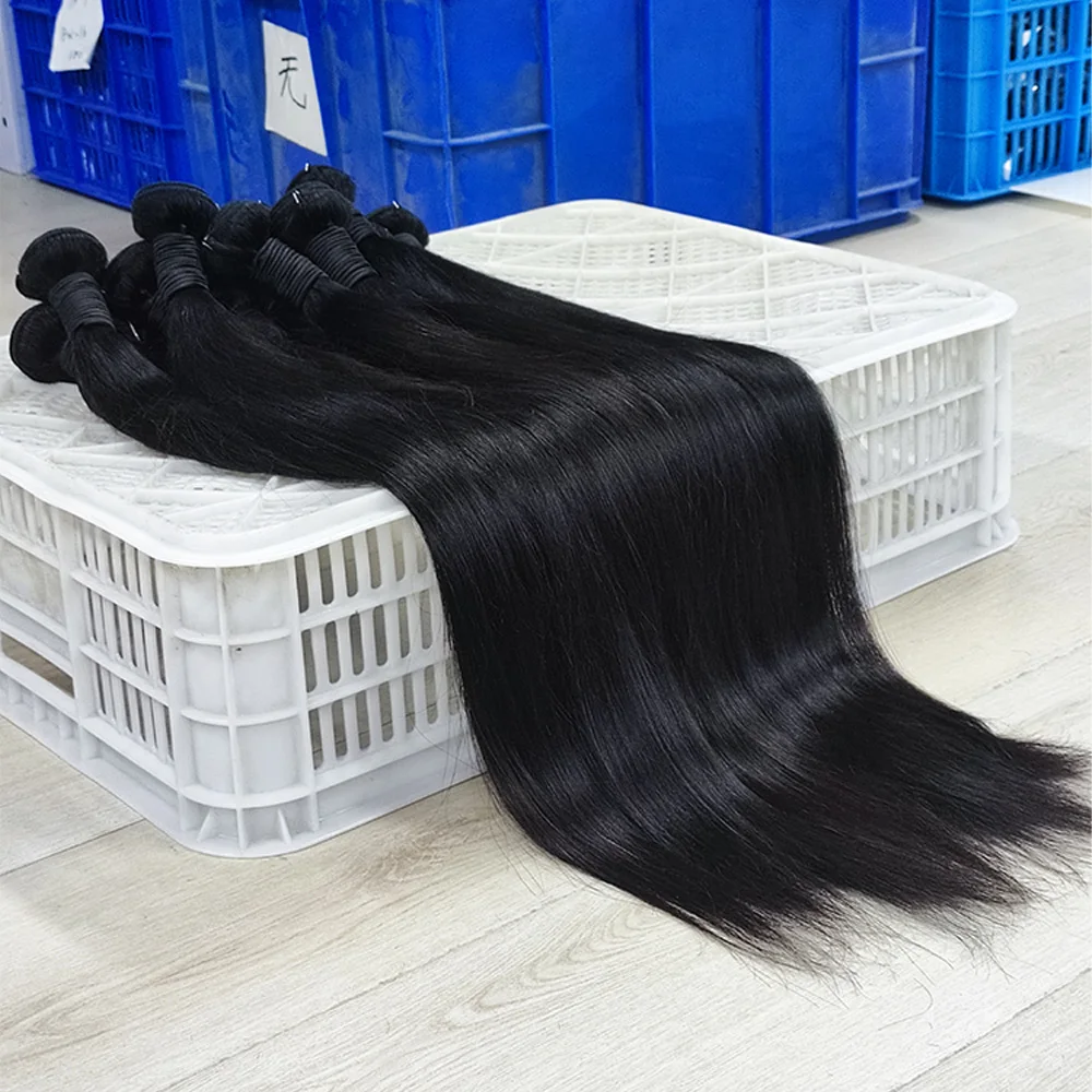 100% Human Hair Bundles And Weaves 22 24 26 Inch Straight Bundles Human Hair Extensions 3 PCS /Pack Brazilian Hair Bundles Deals 30 40 Inch Raw Hair Bundles Fast Shipping Hair Bundles Factory Wholesale Price