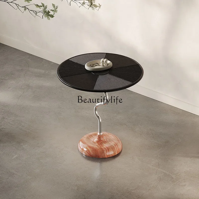 

88.Italian minimalist designer creative sofa side table living room light luxury art balcony small coffee table