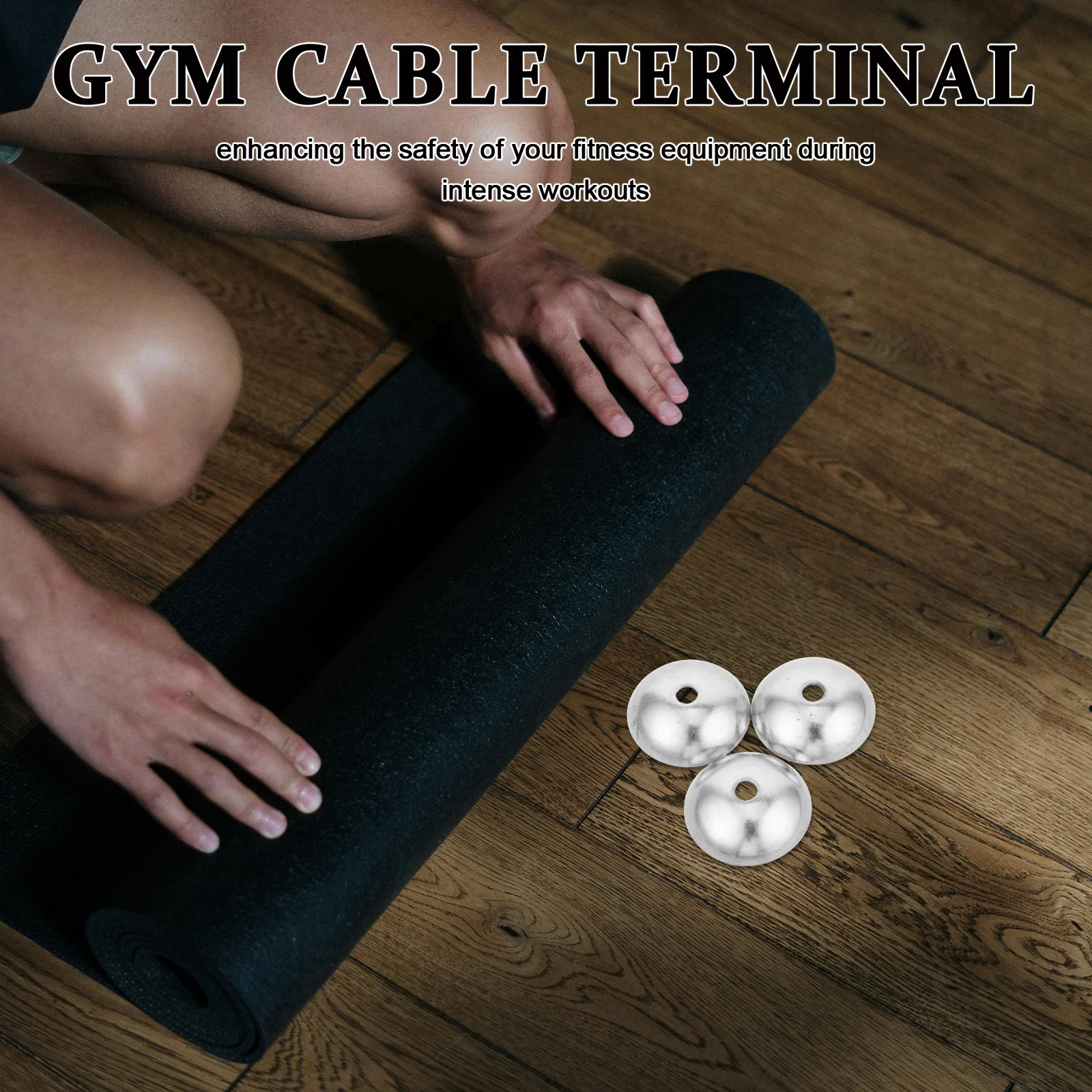 

3pcs Steel Cable Connectors Durable Fitness Machine Parts Quick Install Universal Compatibility For Home Gym Rope Eyelet