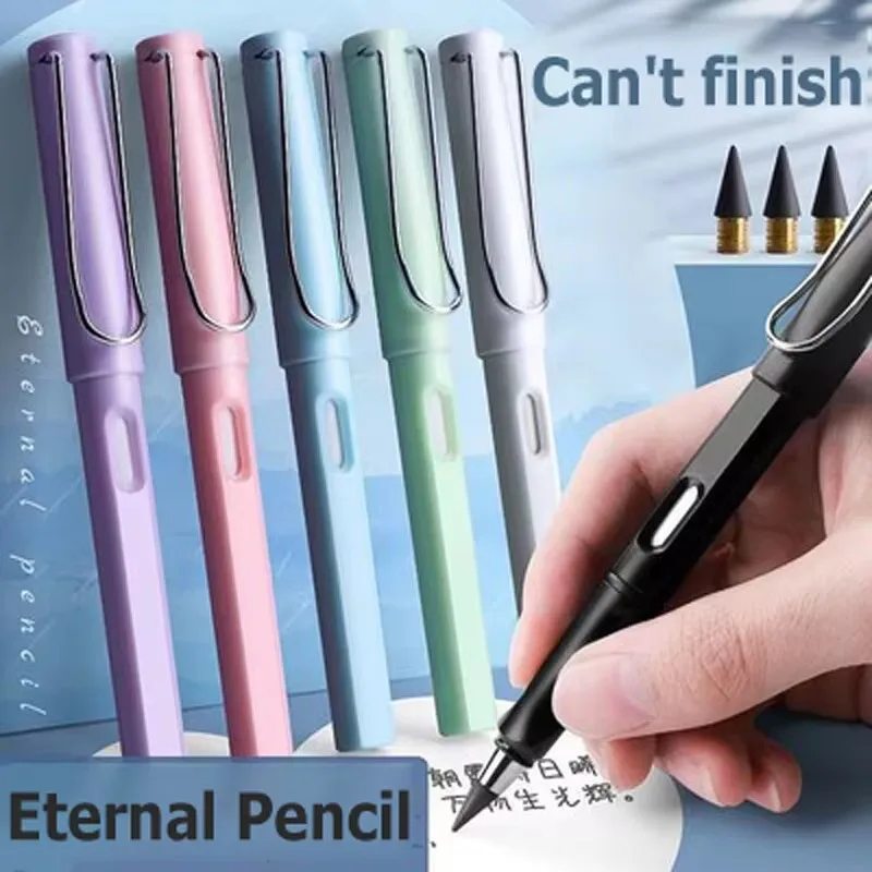 Lápiz eterno de 1/2/4/8 piezas, escritura ilimitada sin tinta, lápices para escribir, dibujo artístico, papelería, bolígrafo Kawaii, útiles escolares