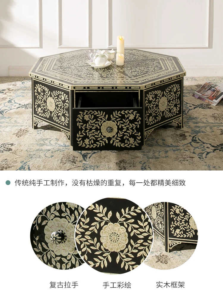 American retro furniture special-shaped edge a few creative end table painted coffee table medieval-style end table