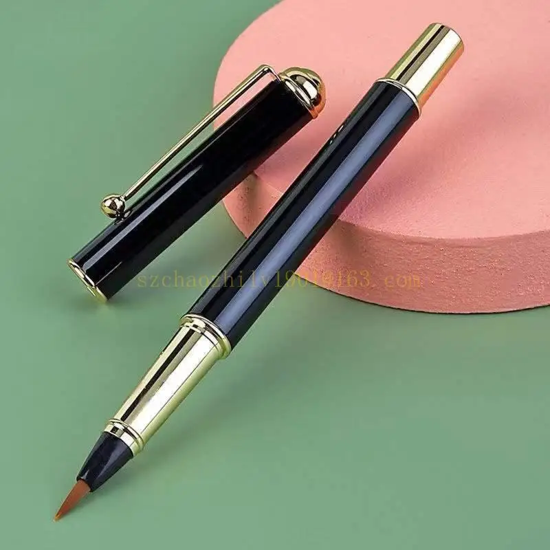 초보자 성인을위한 휴대용 금속 중국어 브러시 서예 펜 피스톤 충전, 어린이 서예 작은 일반 문자 쓰기