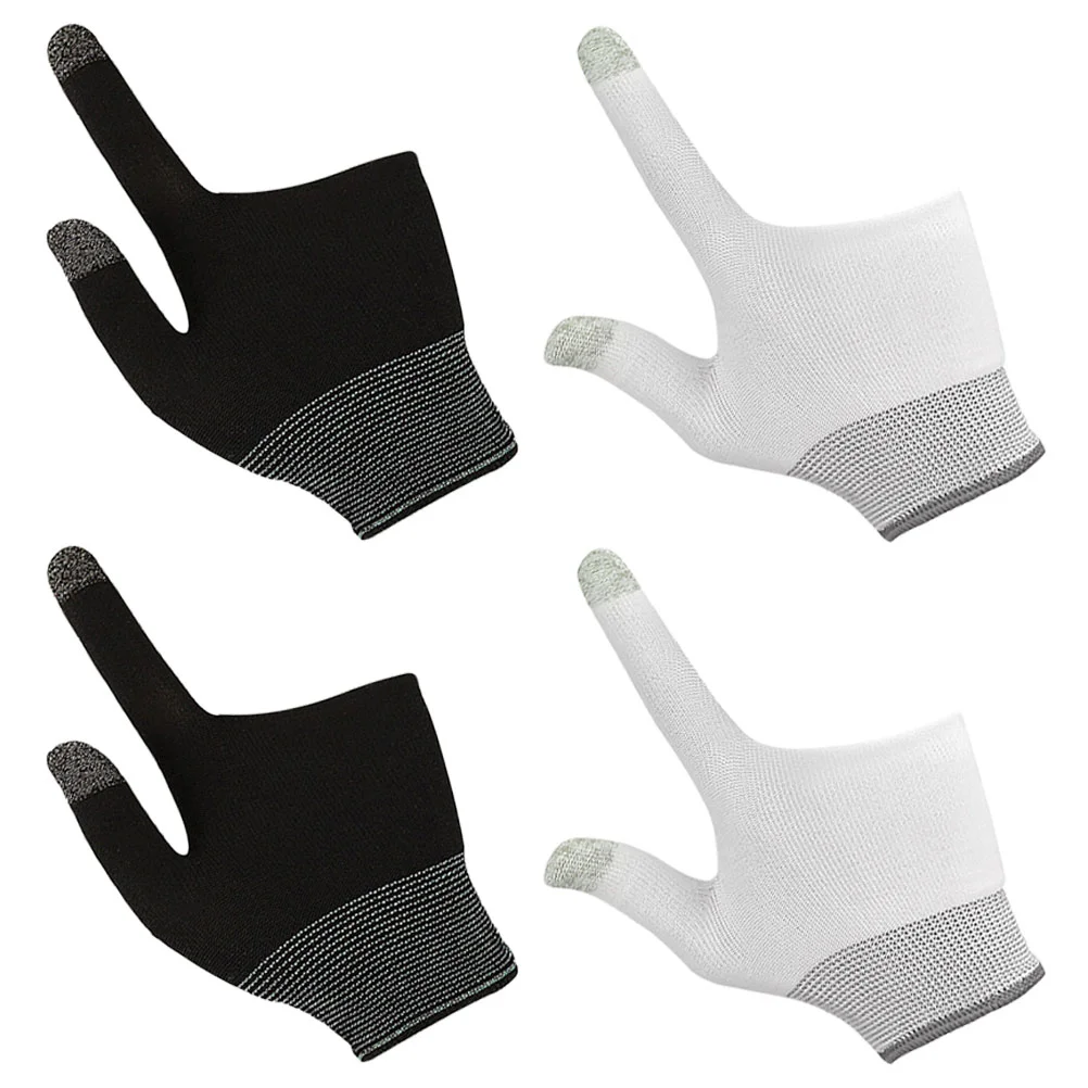 Manchons de doigts pour manette de jeu mobile, gants de jeu, billard, travail à la piscine, 2 paires