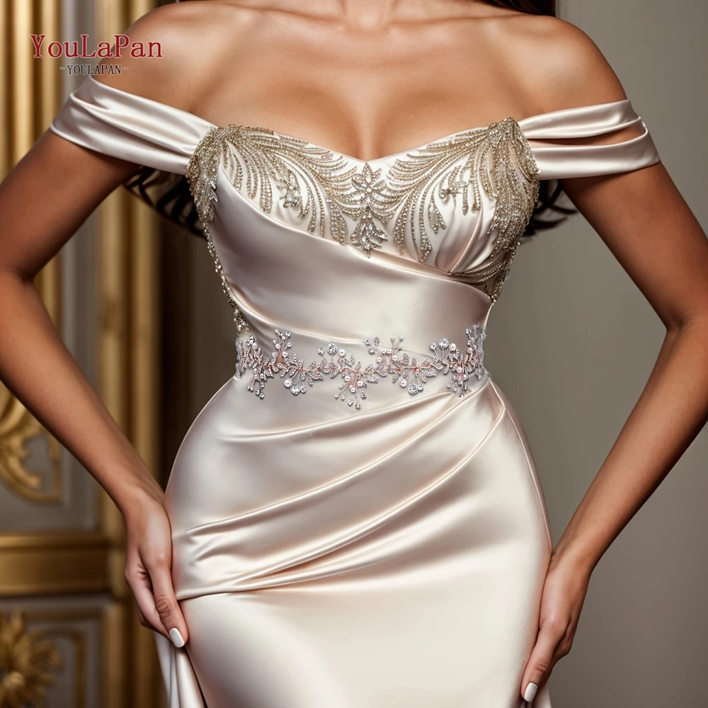 Youlapan Strass Brautkleid Schärpe Gürtel Legierung Blatt Braut gürtel Frauen Robe Abendkleid Gürtel Hochzeit Zubehör sh233 – Detail 2