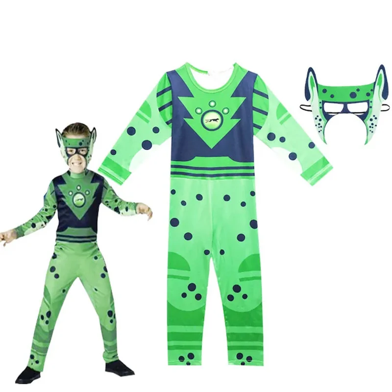 L2025l قوة الهالوين W-Wild Kratts كوسبلاي عيد الميلاد والهالوين شخصية الفتيات والأولاد Catboy Gekko Owlette سيامي الحيوانات مرق