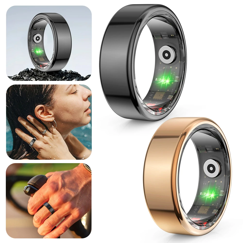 R02 Smart Ring Health Tracker 5.0 Bluetooth-Compatible Blood Oxygen Tracker IP68 & 5ATM Waterproof Wearable for Android for IOS