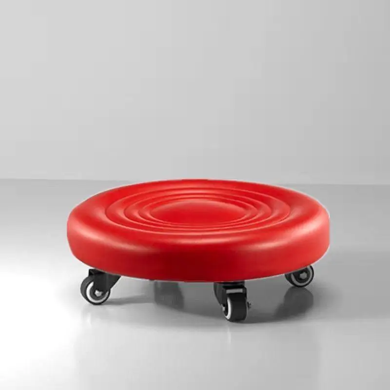 Rotating Round Stool with Wheels Home Small Chair for Floor Cleaning Manicure Grout Work Foot Care Toddler Walking Stool