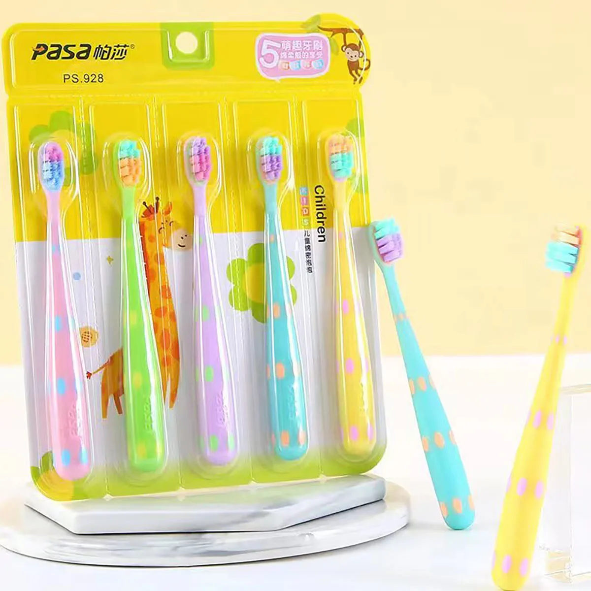 5 Pieces High End Children's Soft Bristled Toothbrush Household Independent Packaging Kids Oral Care Brush Protect Gums Healthy