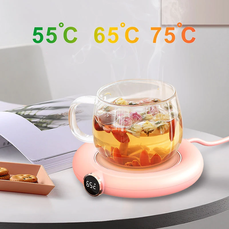 

USB Coffee Mug Warmer for Tea Milk Water Drinks 3 Gear LED Display Heating Pad Electric Beverage Warmer for Home Office Desk Use