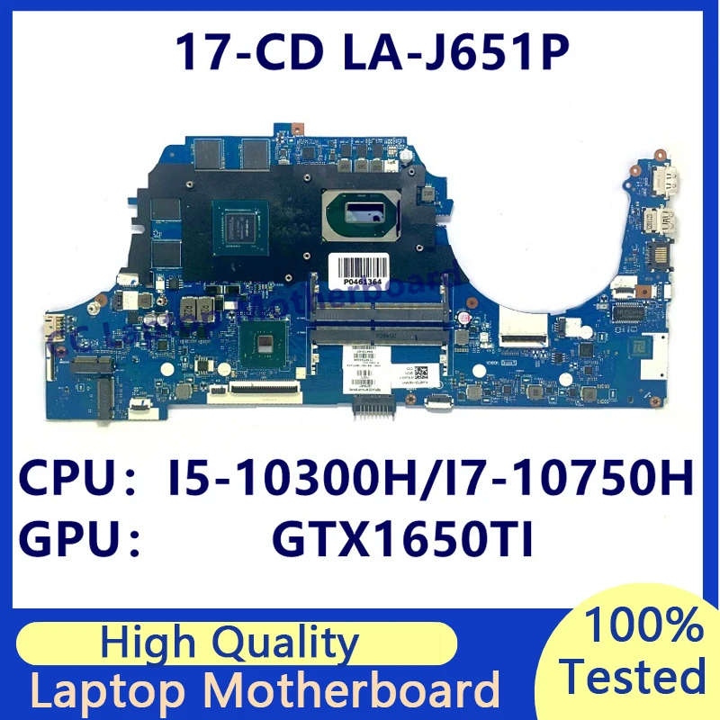 

L92729-601 M04758-601 L92730-001 For HP 17-CD Laptop Motherboard With I5-10300H/I7-10750H CPU GTX1650TI LA-J651P 100%Tested Good