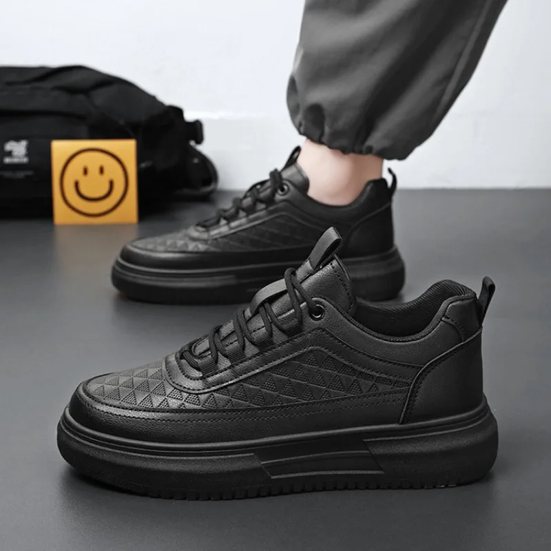 Zapatos transpirables de suela gruesa para hombre, zapatillas cómodas a la moda, informales, plataforma para exteriores, entrenadores de tenis de