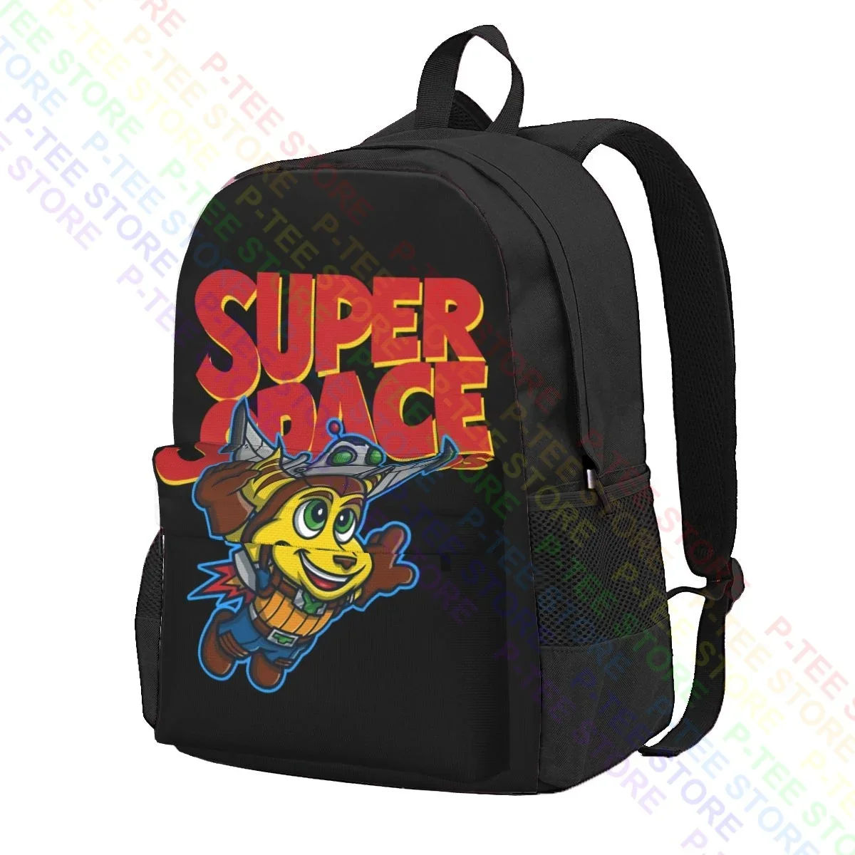 Super Space Bros Ratchet Clank Large Capacity Backpack Print Swimming Sports Style Outdoor Running