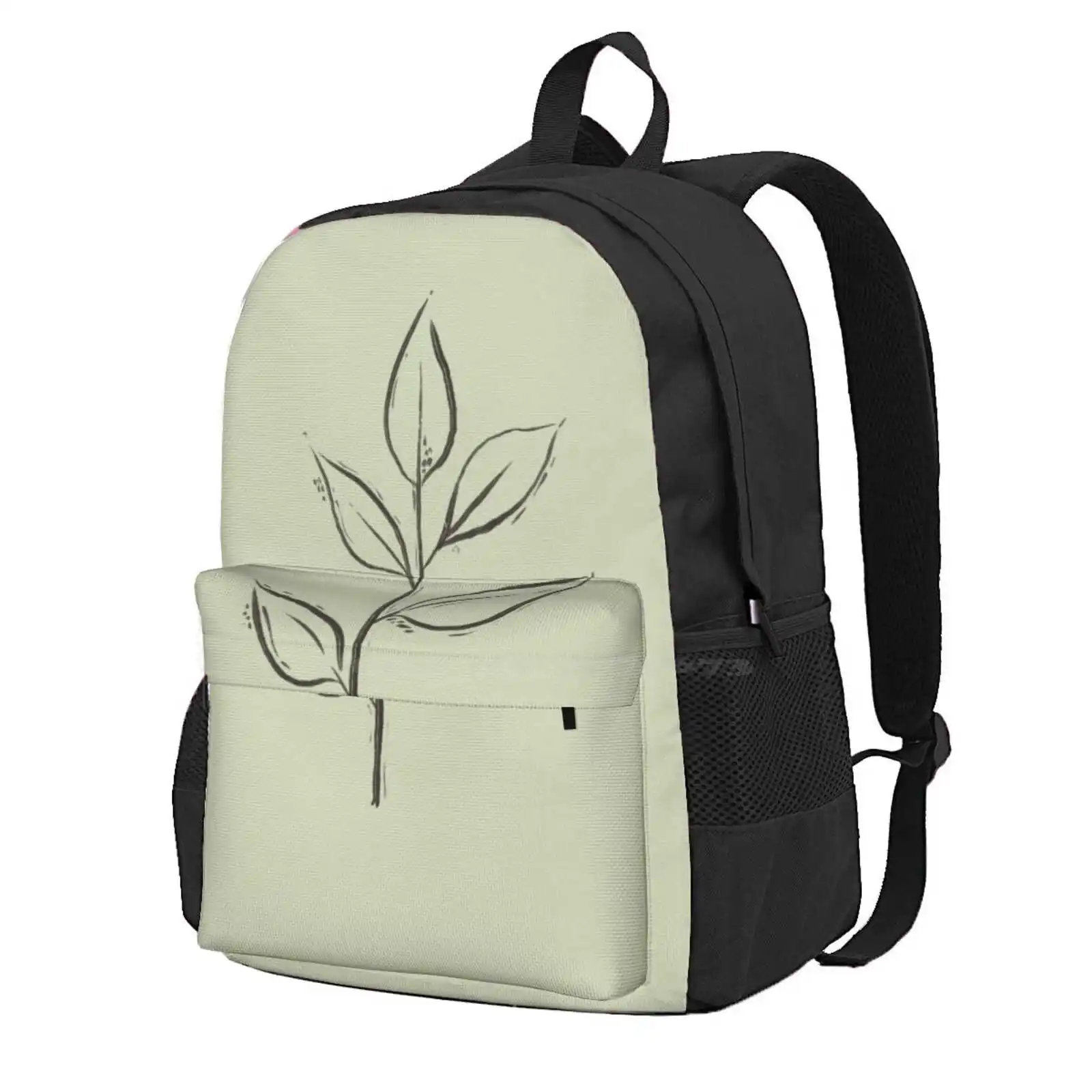 

Leafy Sprig Hot Sale Schoolbag Backpack Fashion Bags Leaves Plant Green Sage Nature Foliage Botanical