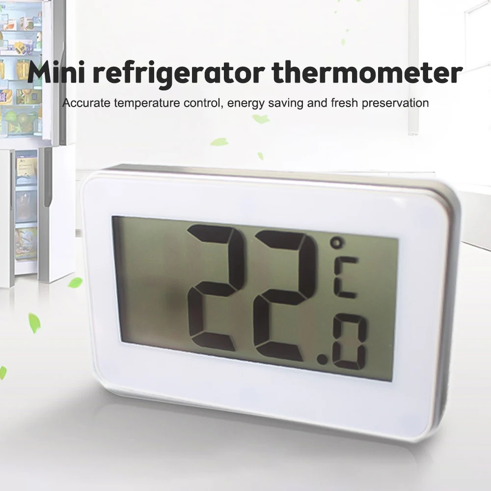 LCD Digital Thermometer Indoor Room Electronic Temperature Meter Sensor Gauge Weather Station For Supermarket Freezer Frost Alar