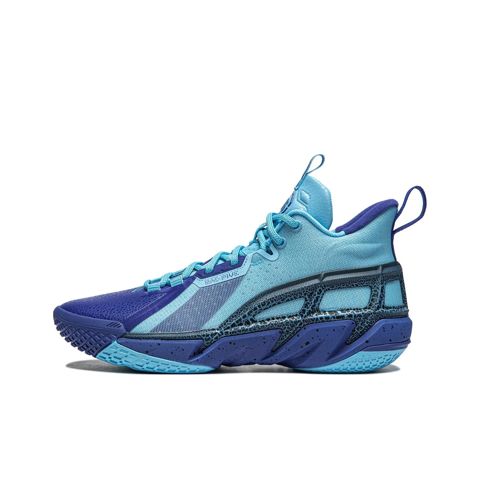 Li Ning BadFive 4 Cushioning Abrasion Resistant Breathable Mid top Basketball Shoes Men's Blue ABFU015-6