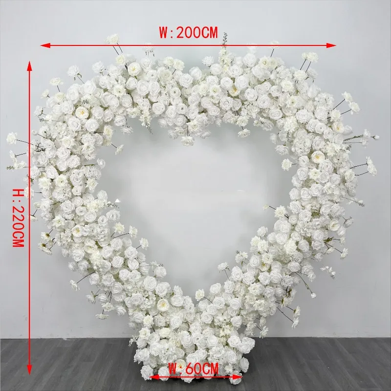 white heart-shaped flower arch for wedding decoration flowers