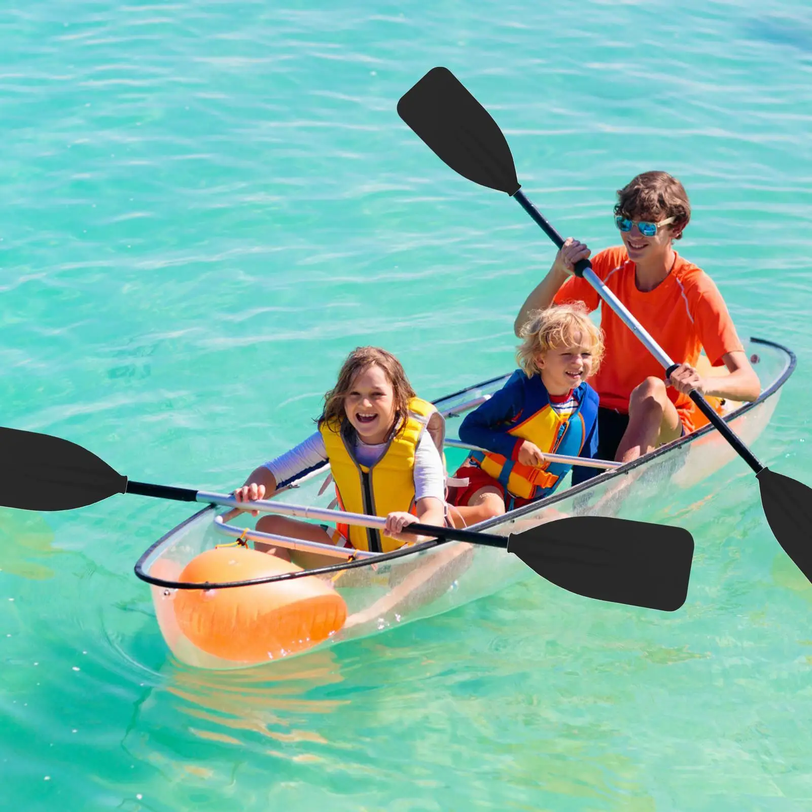 Remo de canoa para Kayak, remos de barco, tubo de aluminio grueso, ancho, plano, soporte de carga fuerte, accesorios para piscina, mar, lago, canotaje