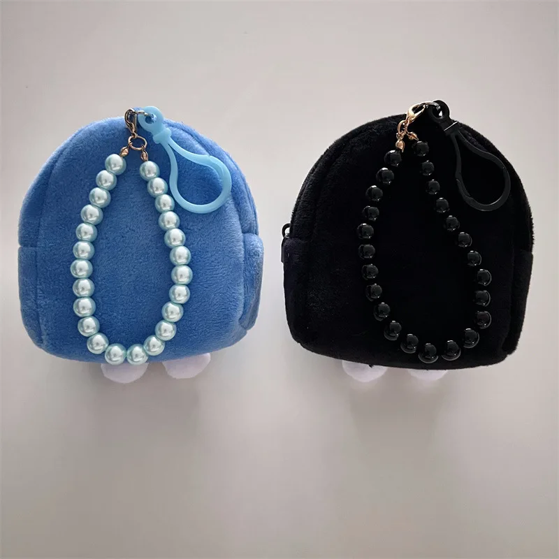 حقيبة يد عصرية محمولة من القطيفة على شكل رسوم متحركة وأنيمي على شكل قطة مناسبة للتخزين في الهواء الطلق وحقيبة صغيرة صغيرة مع سلسلة مفاتيح #4