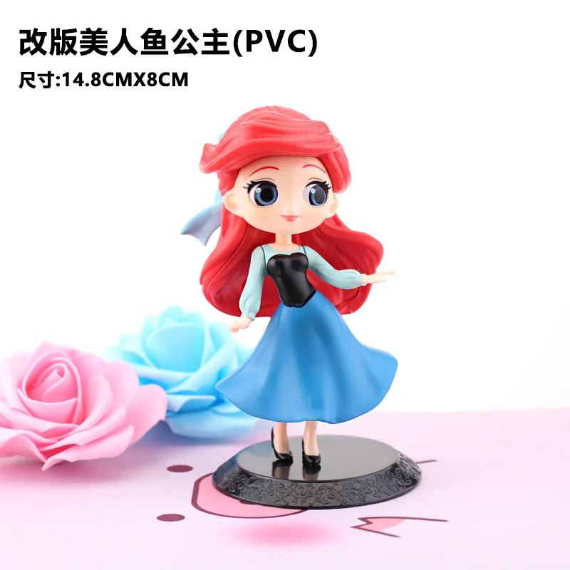 Disney Princess Figures Mulan Ariel Frozen Elsa Anna Belle The Little Mermaid Cinderella Sophia Alice Figure Toys PVC Kids Gift