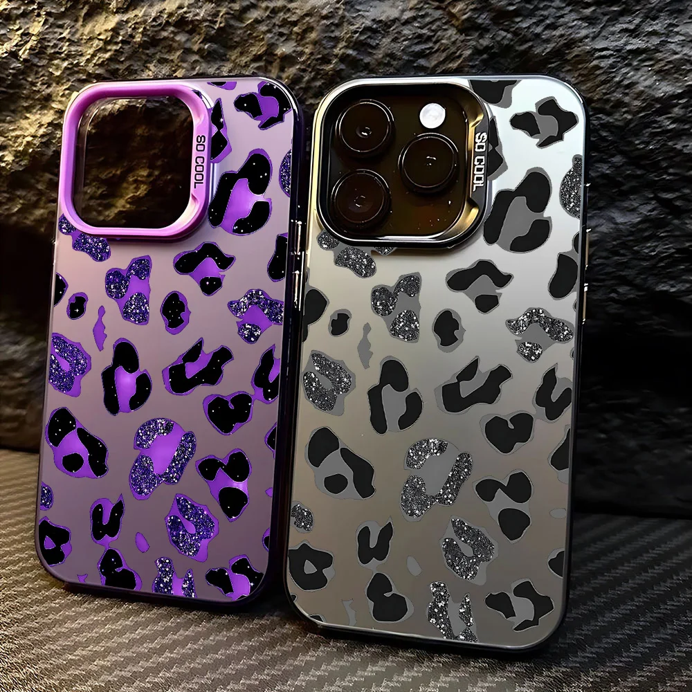 Shiny colorful leopard print Phone Case for Xiaomi Redmi Note 8 9 9S 10 11 12 13 14 15 Pro Plus 4G 5G Anti Fall Matte Back Cover - view 2
