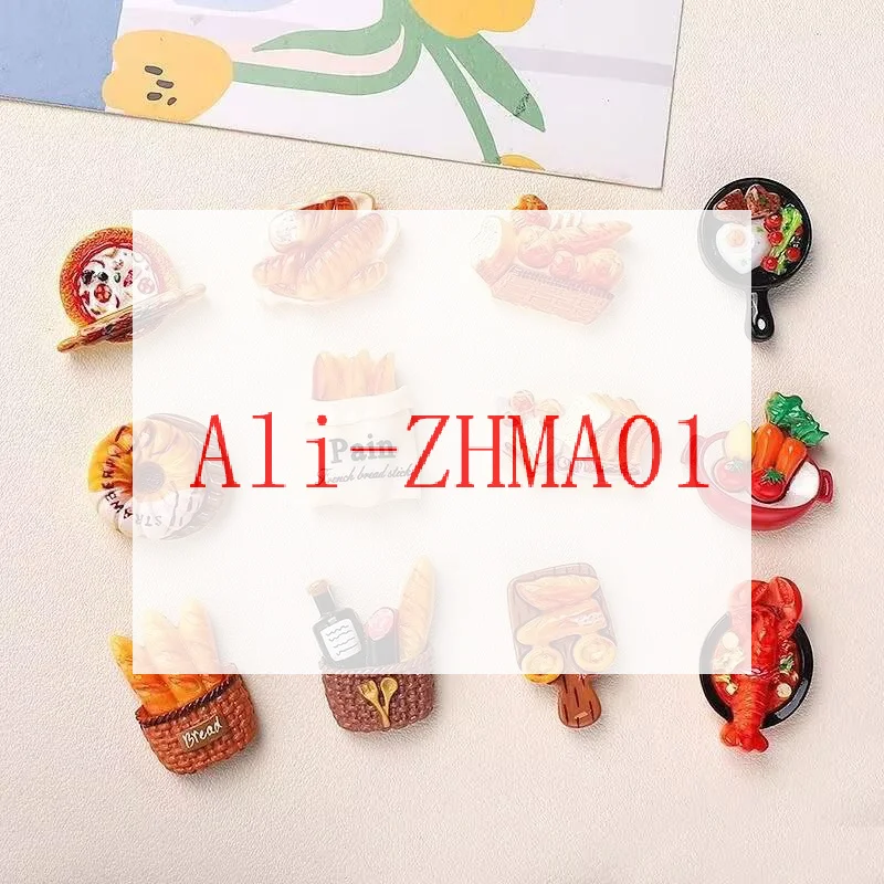 Hot Sale 12Pcs Mini Simulation Food Fridge Magnets Realistic Appearance Resin Perfect For Kitchen Decor DIY Craft Projects