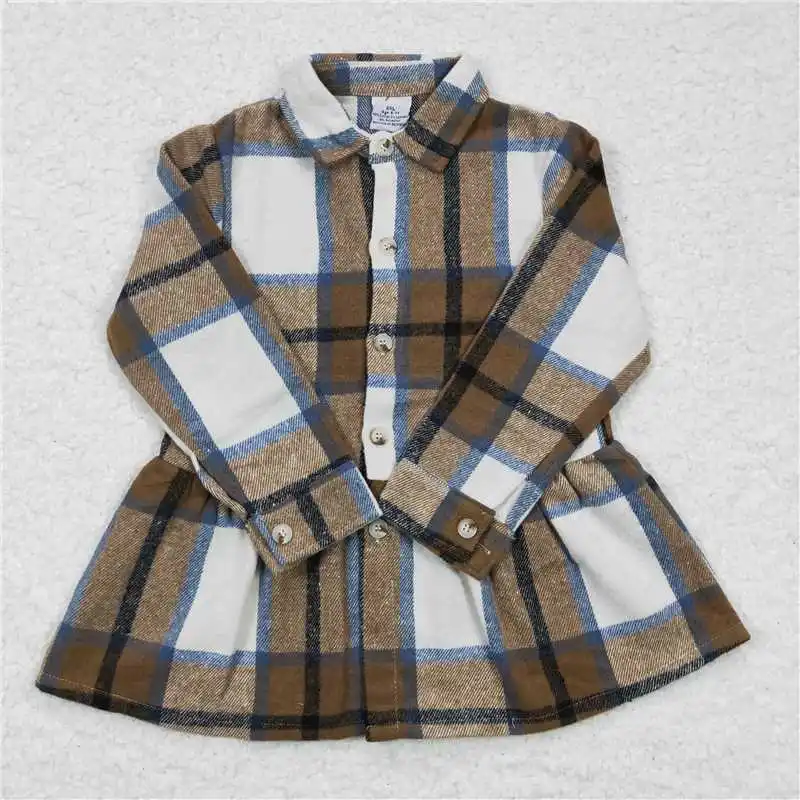 Wholesale girls Autumn And Winter Long-sSeeved Multi-Element Tops With Bright Colors Plaid Series With Pockets