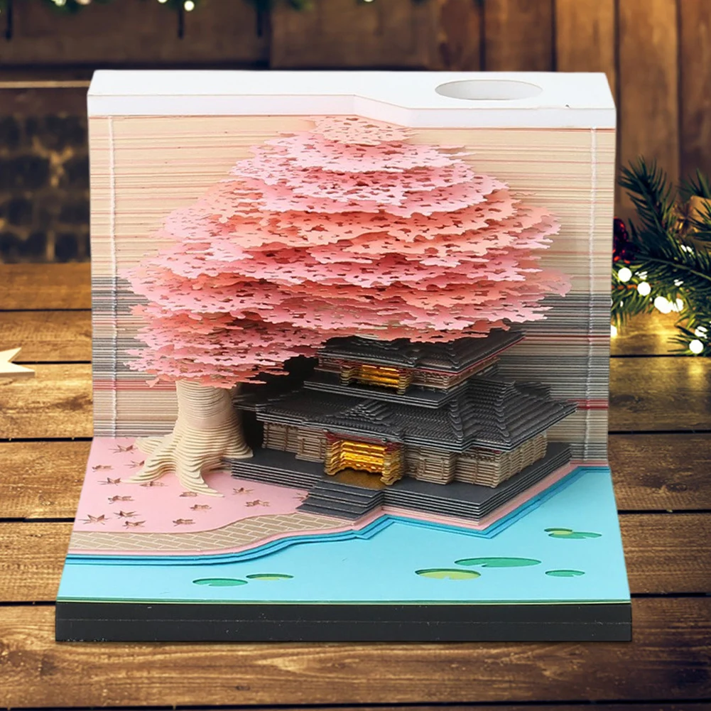 3D Kunst Desktop Kalender Haftnotizen Kreative Handwerk Souvenirs Papier Schnitzereien Memo Pad Neue Jahr Geschenke Home Office Ornament