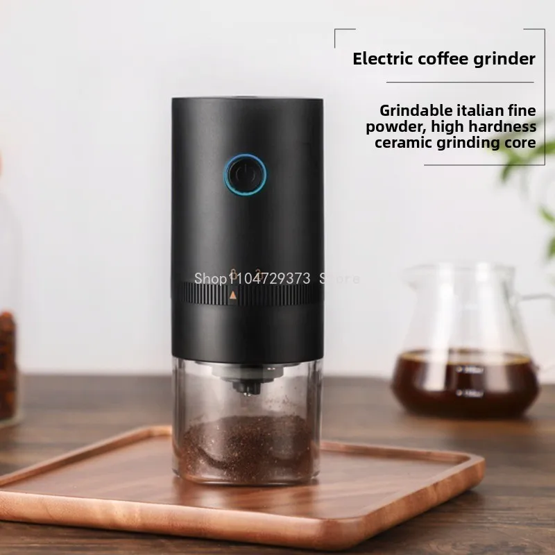 1pc Portable Electric Coffee Grinder USB-C Rechargeable Quiet Bean Mill for Espresso Home Office Travel Use Coffee Machine Parts