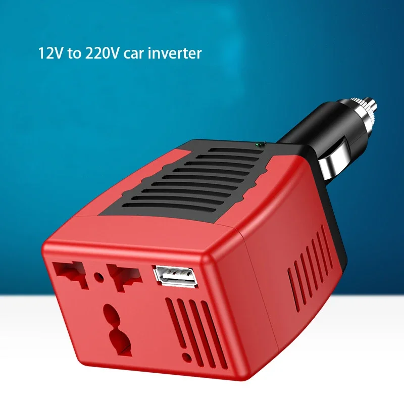 Universal Car Inverter 75W 12V DC To 220V/110V AC Cigarette Lighter Power Supply Inverter Adapter with 0.5/2.1A USB Charger Port