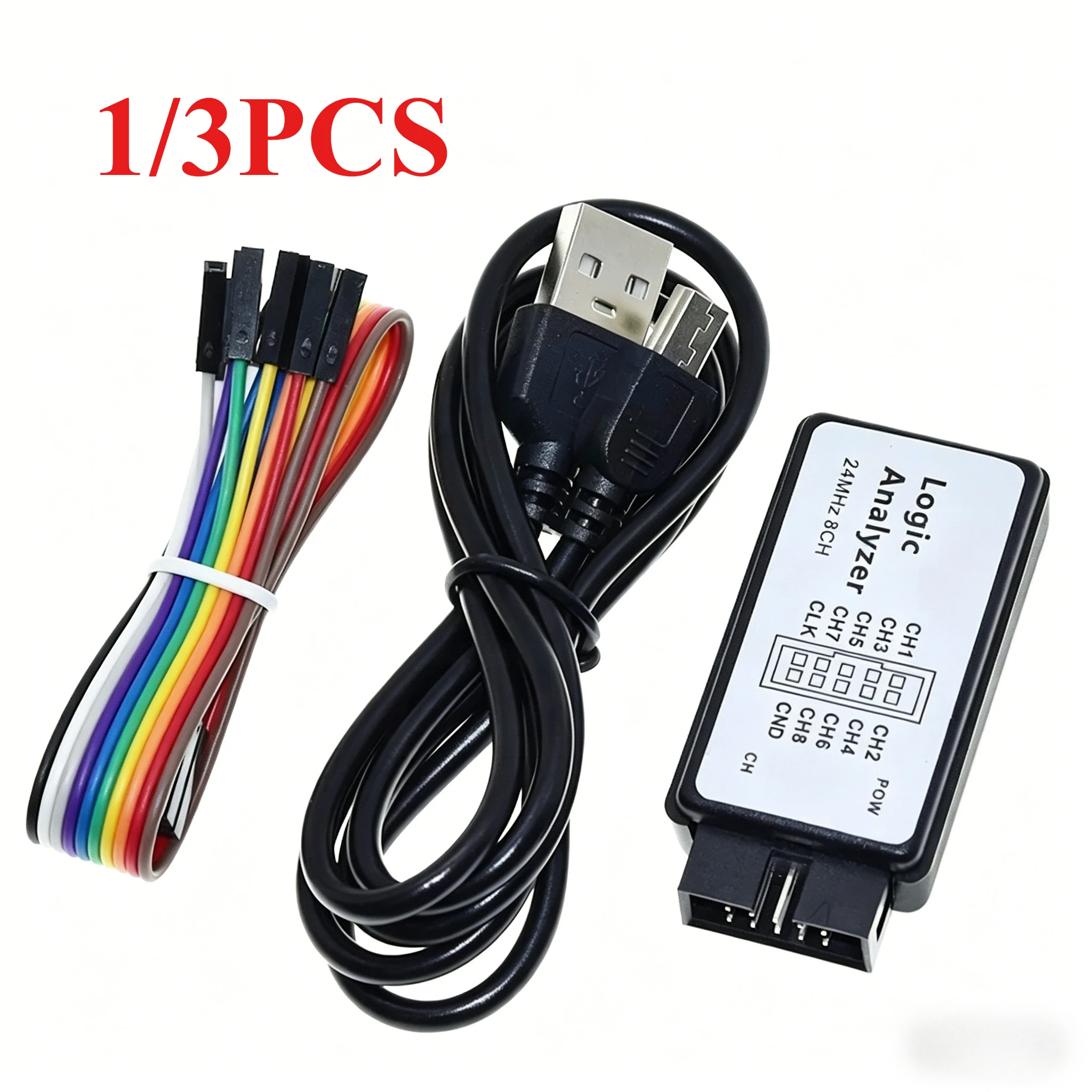 

Логический анализатор USB, 24 МГц, 8 каналов, 24 млн/сек, отладчик для ARM FPGA, 24M 8CH (1/3 шт.)