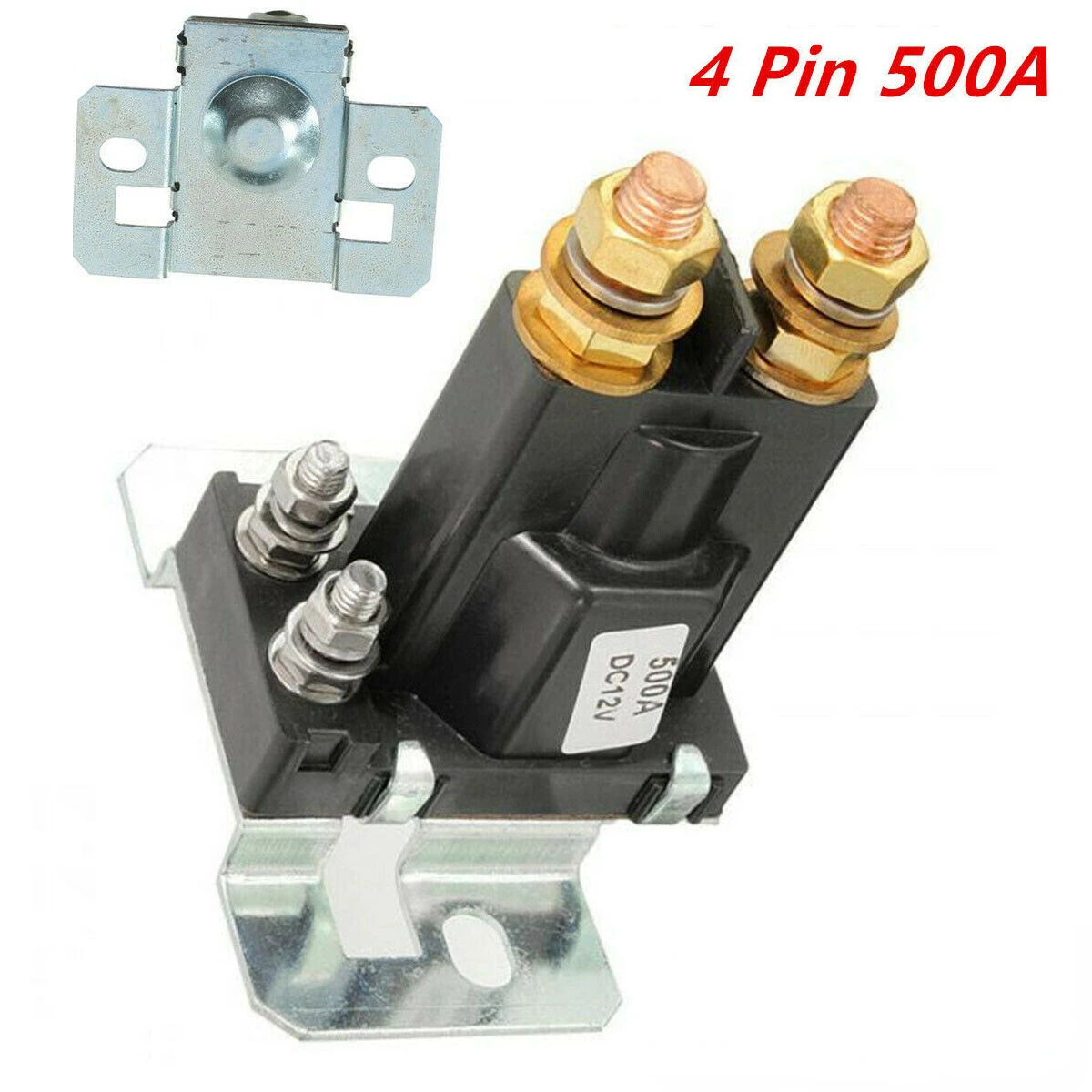 1 Pcs 12V 500A AMP 4Pin Car Relay Contactor On/Off Auto Power Switch Battery Lsolator