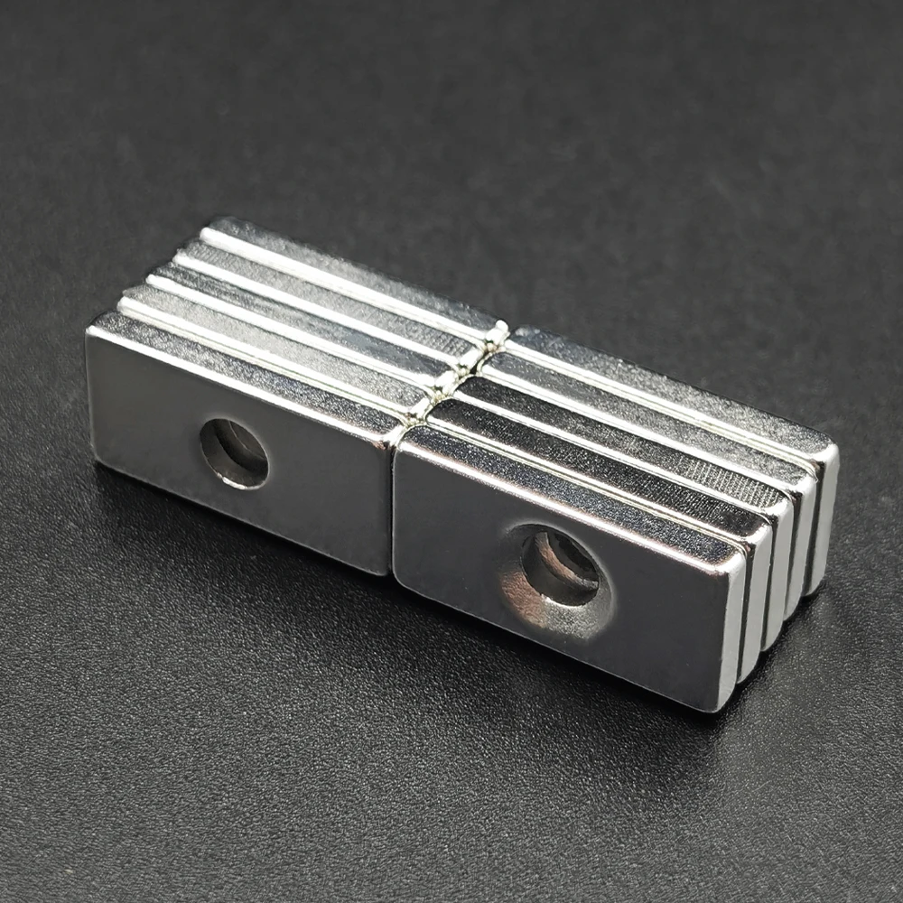 Strong Block Neodymium Magnets with Countersunk Hole N35 NdFeB Super Powerful Permanent Magnetic Square Rectangle Fridge Magnet