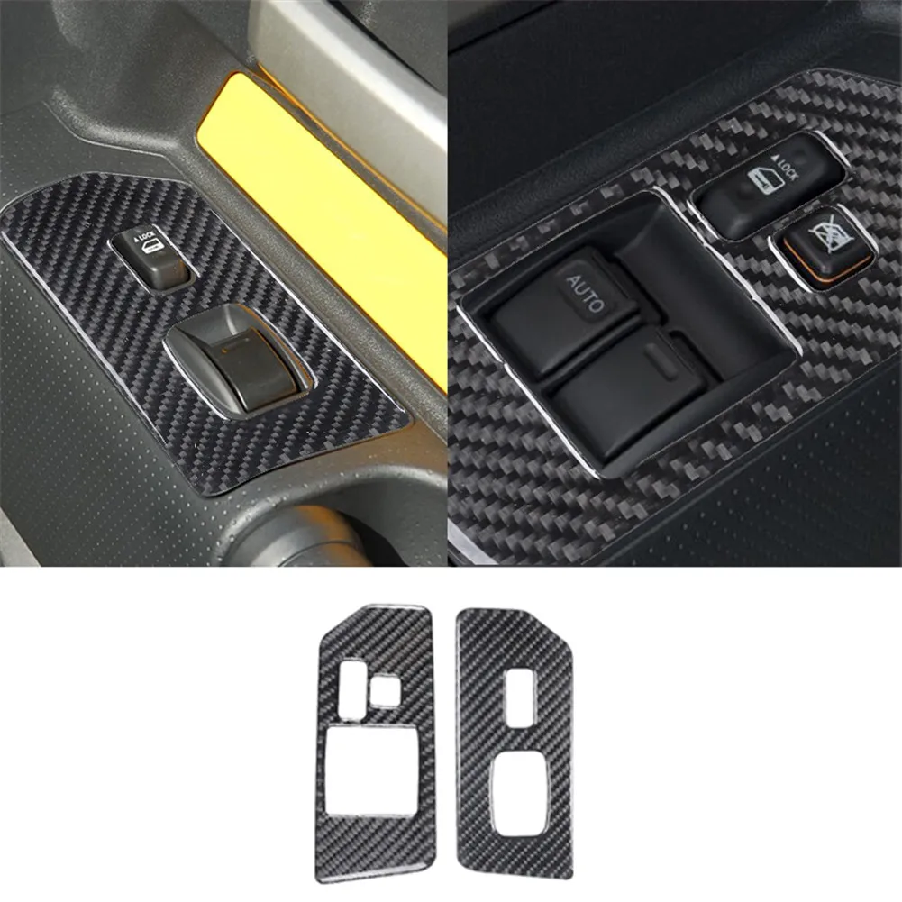 Car Interior Window Lifting Door Handle Rearview Mirror Button Panel Carbon Fiber Trim Sticker For Toyota FJ Curiser 2007-2021