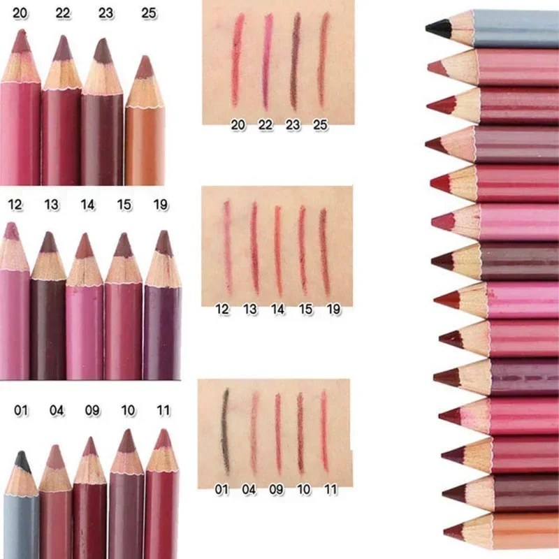 1 PC สี Lip Liner ดินสอยาวนาน Lip Liner สําหรับผู้หญิงอุปกรณ์แต่งหน้า Toos ดินสอสีดํา Rose Nude สีน้ําตาลสีแดง