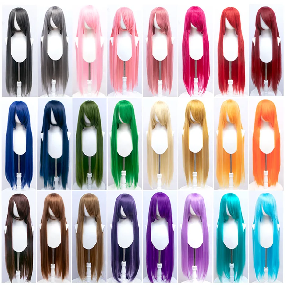 

Synthetic 100cm about 40inch color long straight hair cosplay wig anime wig party wig music festival Halloween wig Christmas