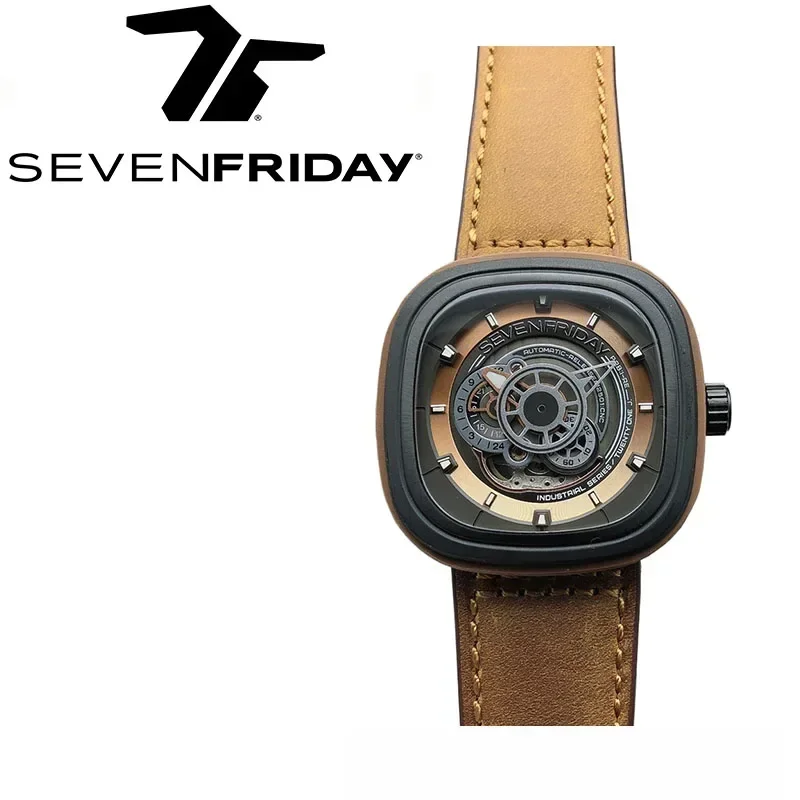 SEVENFRIDAY watch P2B/03 men\'s carbon fiber automatic mechanical watch P series waterproof fashion men\'s watch luxury brand