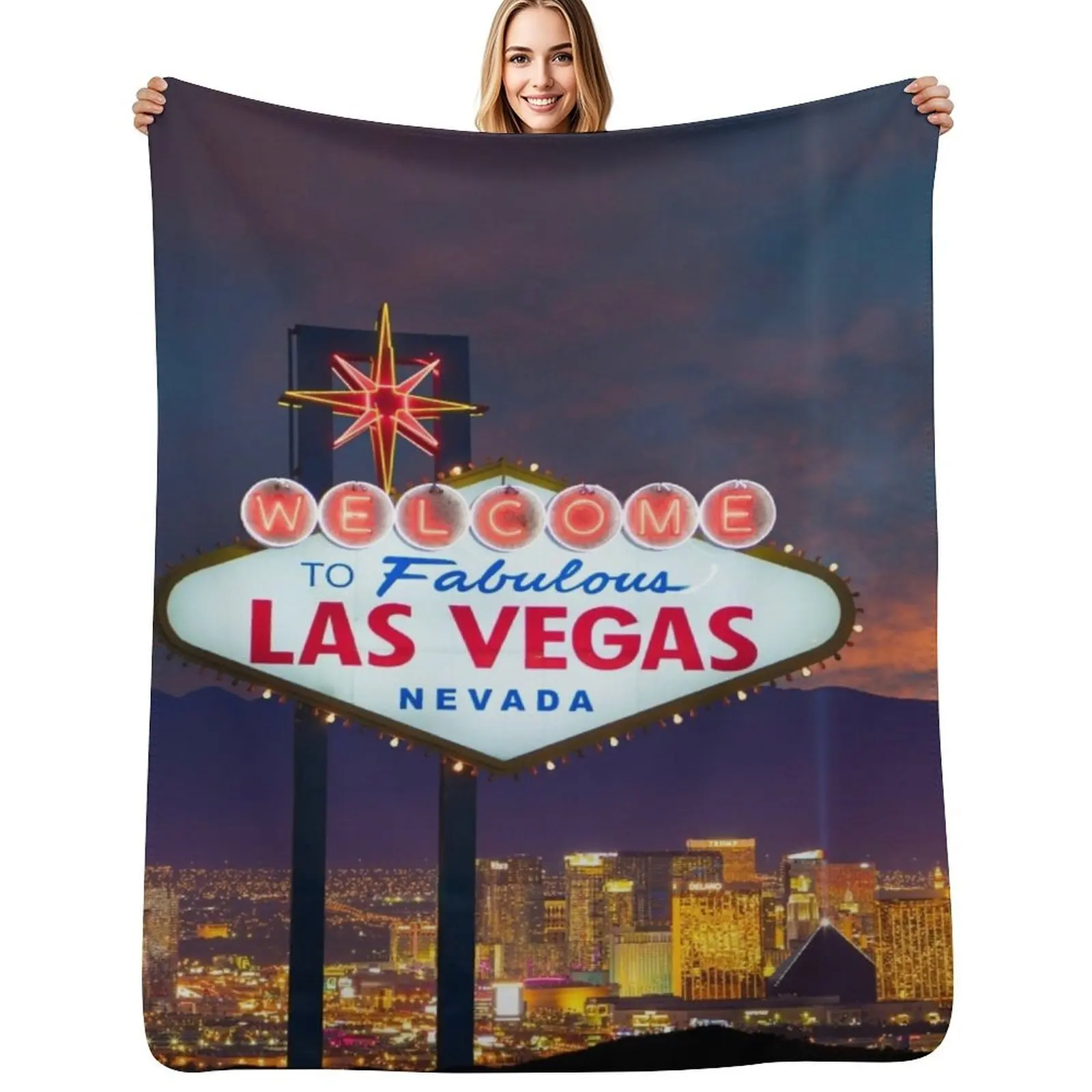 

Las Vegas Throw Blanket Men's Soft Warm Throw Blanket for Couch