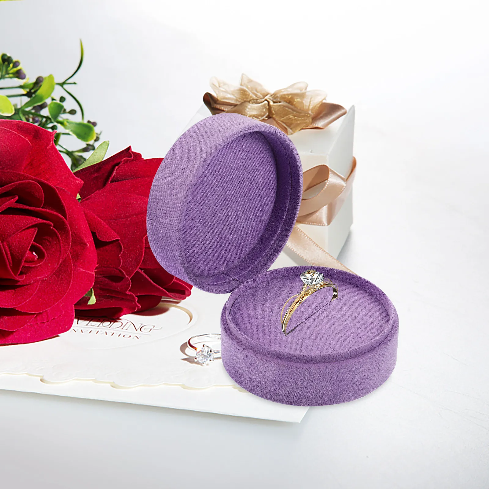 

Шкатулка для украшений, подарочная коробка для хранения, упаковочная коробка для демонстрации, органайзер для колец для женщин, портативная коробка для колец