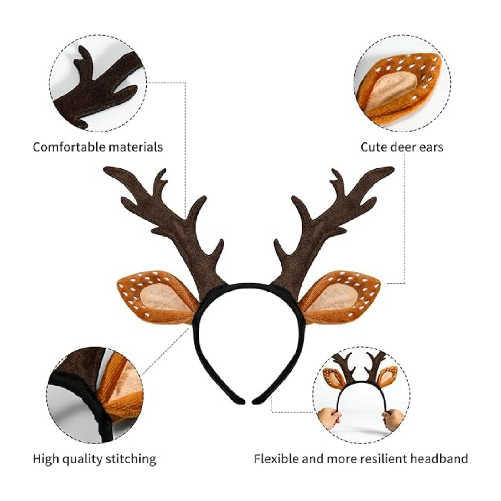 Reindeer Hair Hoop for Christmas & Winter