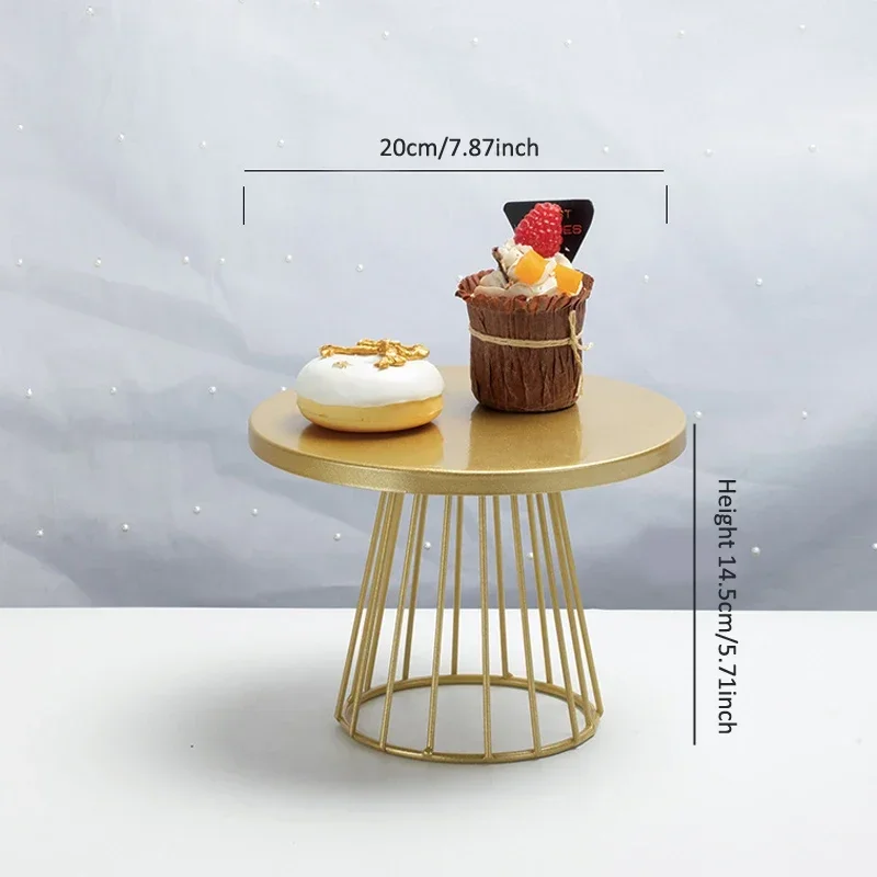 20/25cm Metal Cake Stand Wedding Gold Dessert Display Plate Birthday Party Events Decoration Food Cupcake Stands Cakes Tray