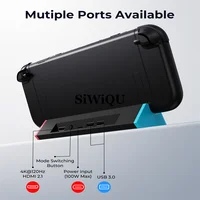 Estación de acoplamiento de TV SIWIQU para Switch 2, con adaptador HDMI 4K @ 120Hz/puerto tipo C/puerto USB interruptor portátil 2 Base de carga para consola de juegos