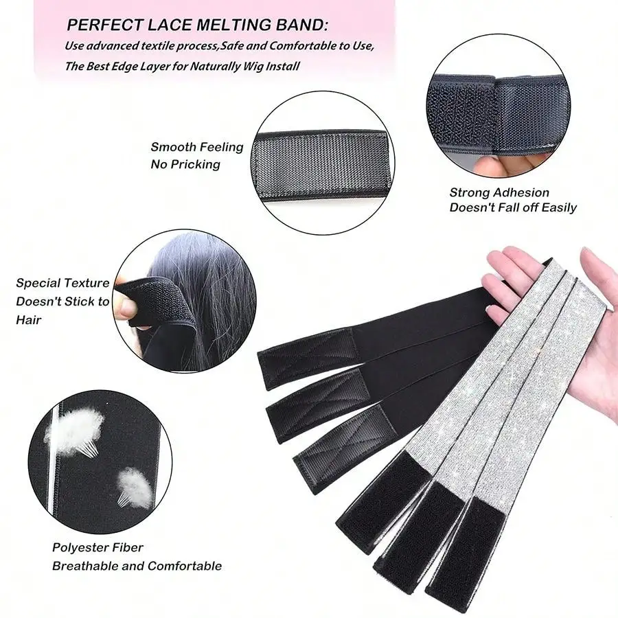 1PC Elastic Bands For Wig Edges Edge Laying Band Adjustable Edge Wrap To Lay Edges Lace Melting Band image 3