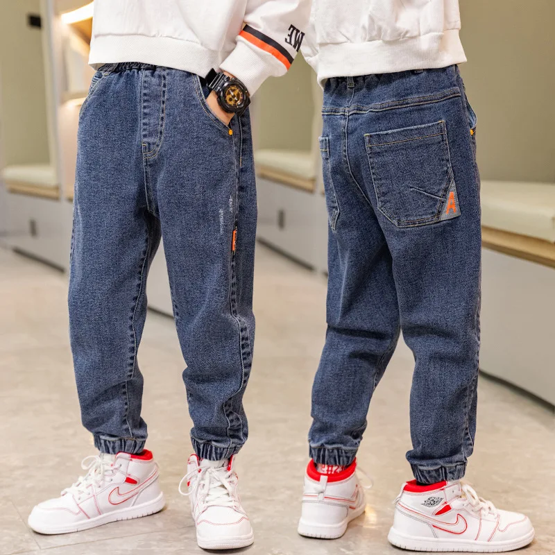 

4-14 Years Old Boy Pants Korean Style Spring Autumn Jeans Winter Fleece Lining Warm Jeans Fashion Casual Boy Clothes Boys Jeans