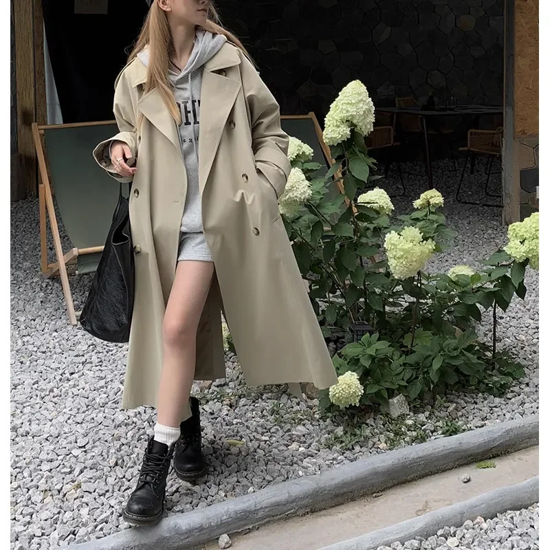 

Design Sense Trench Coat Women's 2023 New Spring and Autumn Temperament Popular French Retro Senior Sense Long Coat