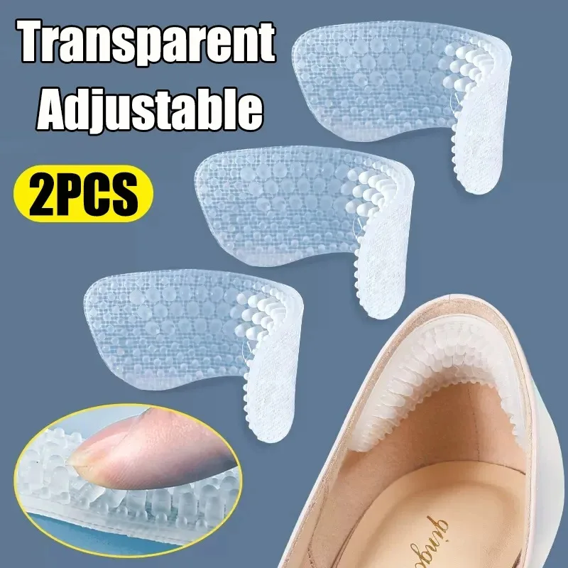 1 pair of transparent silicone heel protectors for men and women non-slip wear-resistant self-adhesive heel pads heel care pads