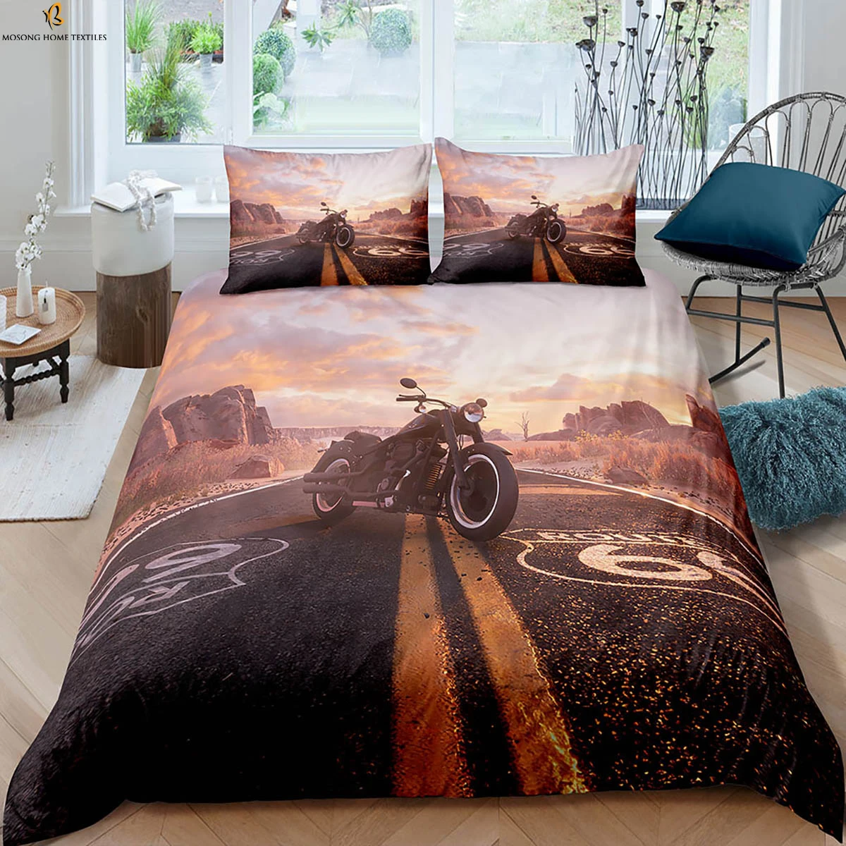 cool-moto-course-sur-route-3d-imprime-housse-de-couette-ensemble-de-literie-housse-de-couette-et-taie-d'oreiller-trois-pieces-ensemble-100-polyester