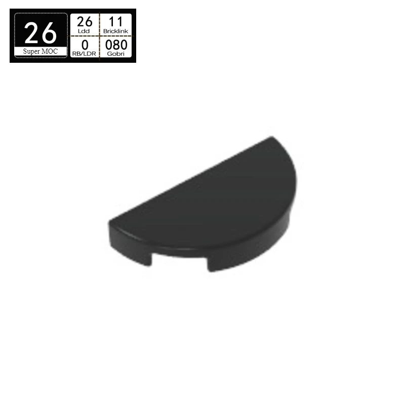 10PCS Bricks Technical Plate Modified Compatible with 1748 Tile Round 1x2 Half Circle Pieces of Toys Parts Assembles Particles